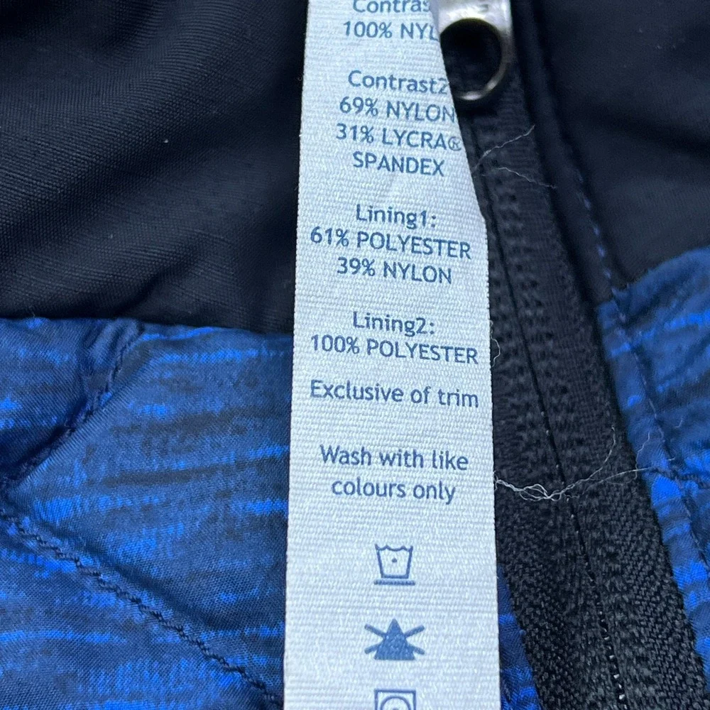 Lululemon Jacket Mens M‎ Quilted Goose Down Blue Black Lightweight Puffer